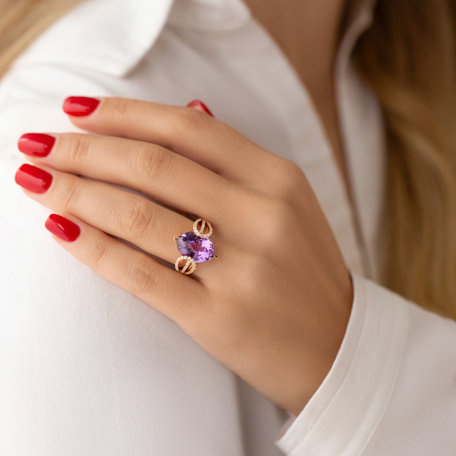 Diamond rings with Amethyst Violet Beauty