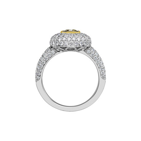 Ring with yellow and white diamonds Odilion