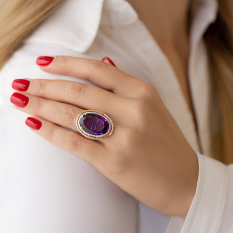Diamond rings with Amethyst Chay