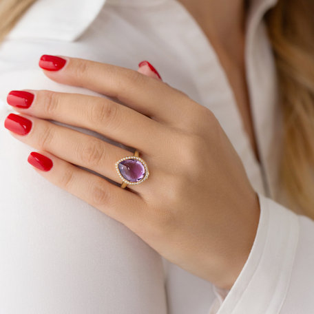 Diamond rings with Amethyst Passionate Miracle