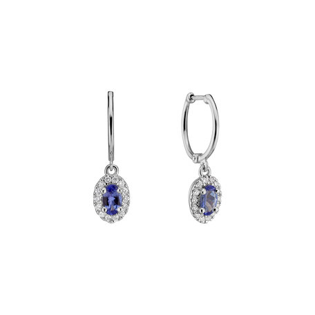 Diamond earrings with Tanzanite Princess Innocence