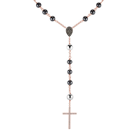 Necklace with black diamonds Elegant Cross
