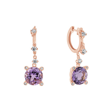 Diamond earrings with Amethyst Low Lough