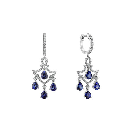Diamond earrings with Sapphire Cassandra