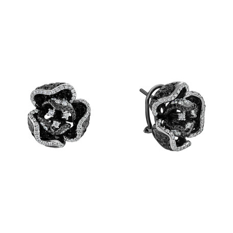 Earrings with black diamonds Halfeti Rose