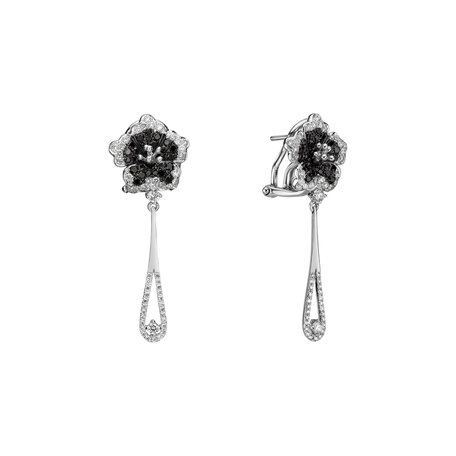 Earrings with black and white diamonds Miss Flora