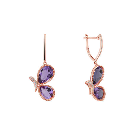 Diamond earrings with Amethyst Ultra Beauty