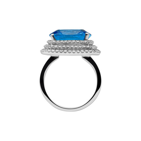 Diamond ring with Topaz Ofelia