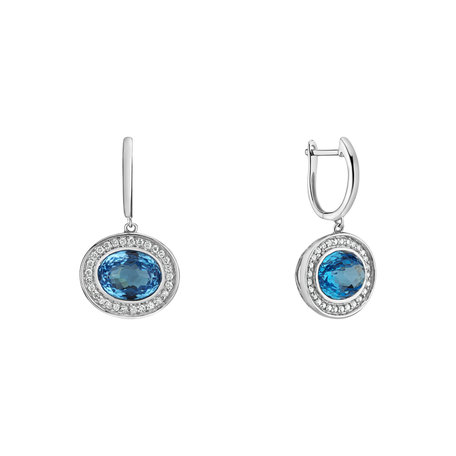 Diamond earrings with Topaz Ariella