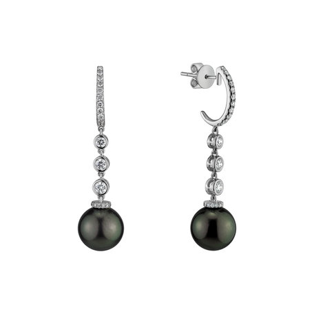 Diamond earrings with Pearl Azazia