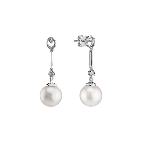 Diamond earrings with Pearl Pontus Magic