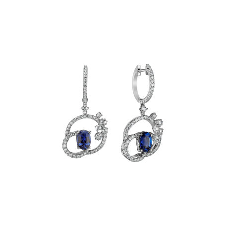 Diamond earrings with Sapphire Helga
