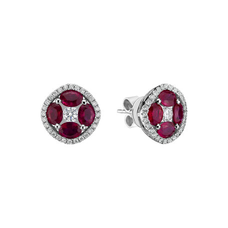 Diamond earrings and Ruby Red Queen