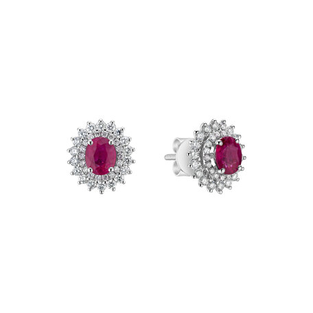 Diamond earrings with Ruby Noble Sacrifice