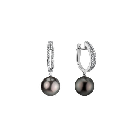 Diamond earrings with Pearl Neptunian Nights