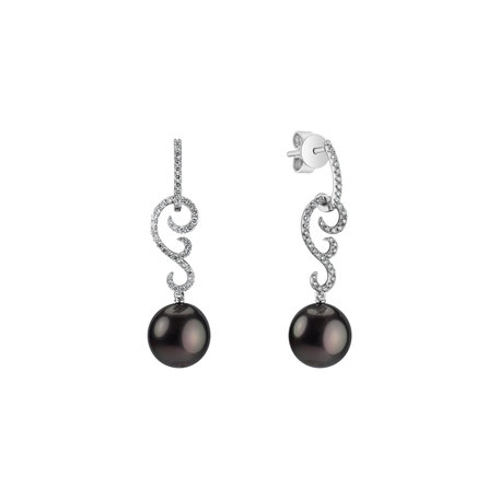 Diamond earrings with Pearl Oblivion Ocean