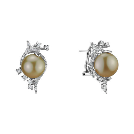 Diamond earrings with Pearl Mystical Coast
