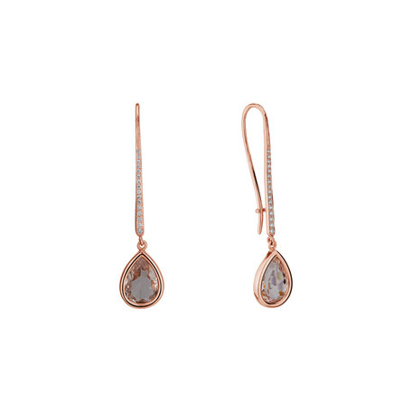 Diamond earrings with Morganite Baroque Sin