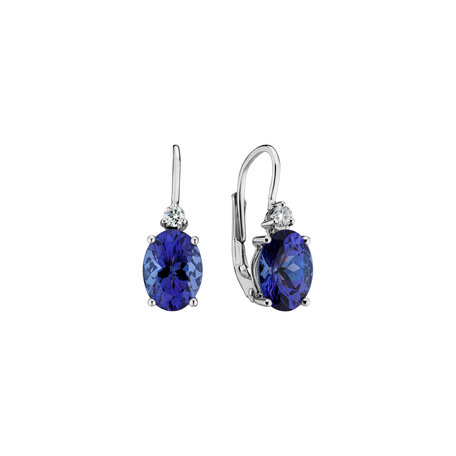 Diamond earrings with Tanzanite Fancy Planet