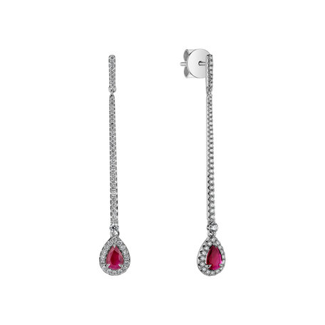 Diamond earrings with Ruby Royal Blood