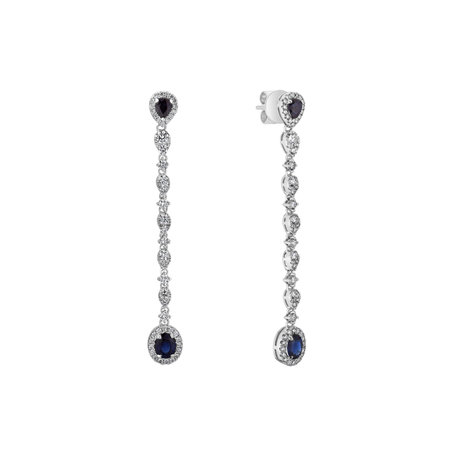 Diamond earrings and Sapphire Callie