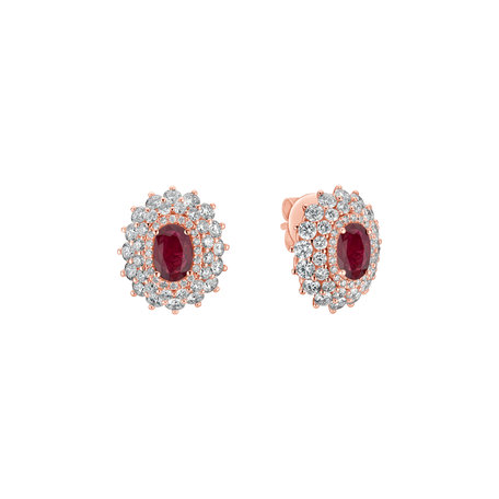 Diamond earrings with Ruby Royal Radiance