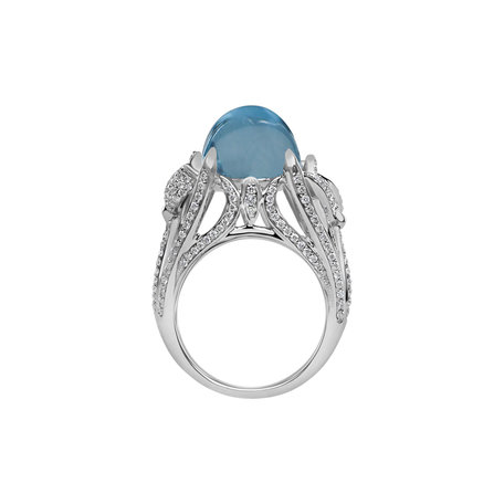 Diamond ring with Aquamarine Ocean Sin