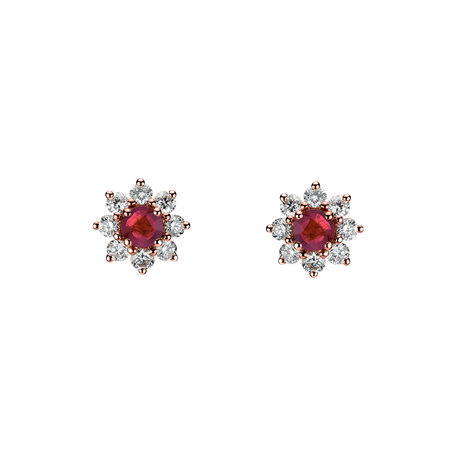 Diamond earrings with Ruby Celestial Romance