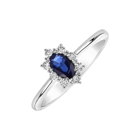 Diamond ring with Sapphire Trixie Princess