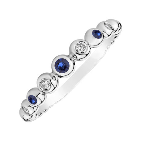 Diamond ring with Sapphire Shiny Dots