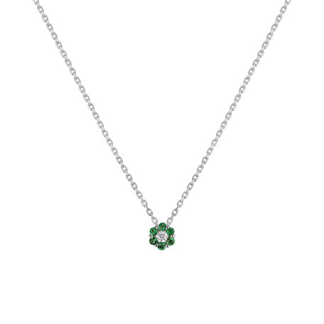 Diamond necklace with Emerald Shiny Constellation
