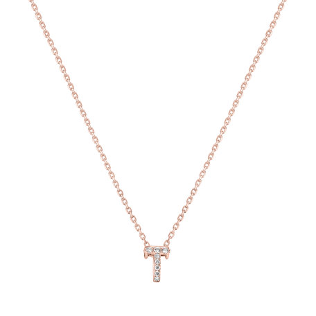 Diamond necklace Glittering Letter T