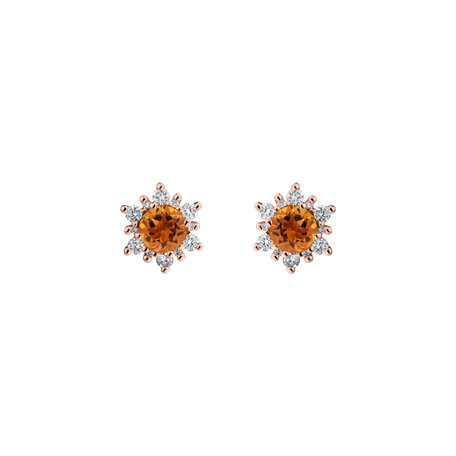 Diamond earrings with Citrine Fancy Fairytale