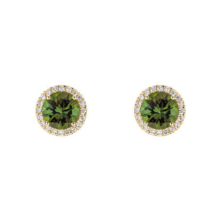 Diamond earrings with Tourmaline Eternal Sunshine