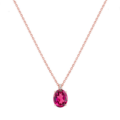 Diamond necklace with Rhodolite Grime