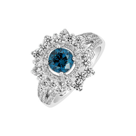 Ring with blue diamonds and white diamonds Royal Despair