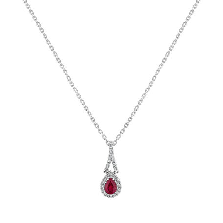 Diamond pendant with Ruby Coldarra