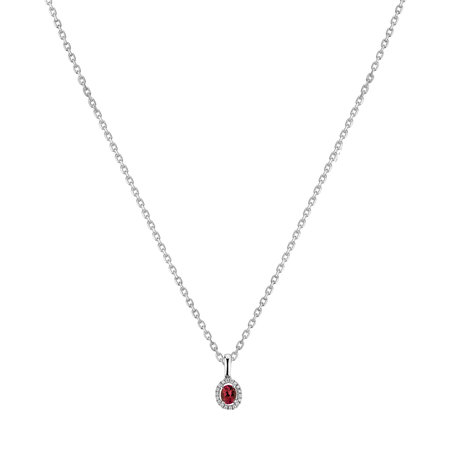 Diamond pendant with Ruby Gentle Passion