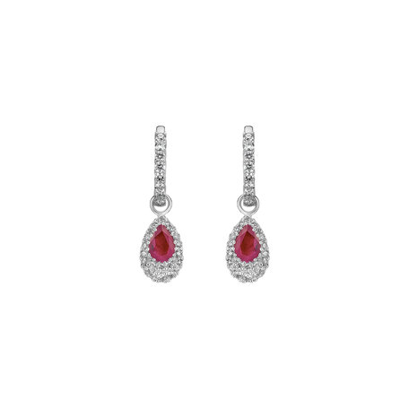 Diamond earrings with Ruby Satisfying Holiday