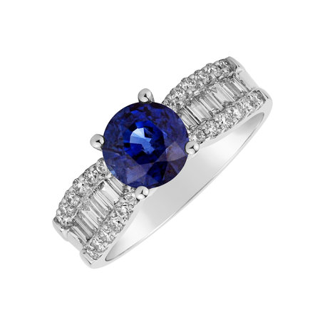 Diamond ring with Sapphire Hollywood Star