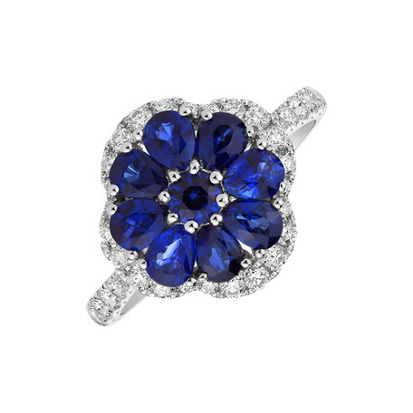 Diamond ring with Sapphire Lucia