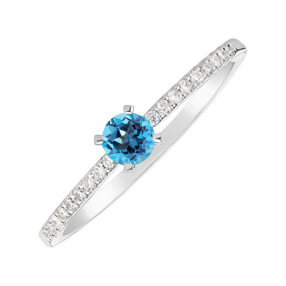 Diamond ring with Topaz Swiss Gem Simplicity