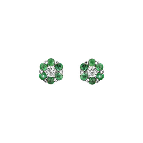 Diamond earrings with Emerald Shiny Constellation