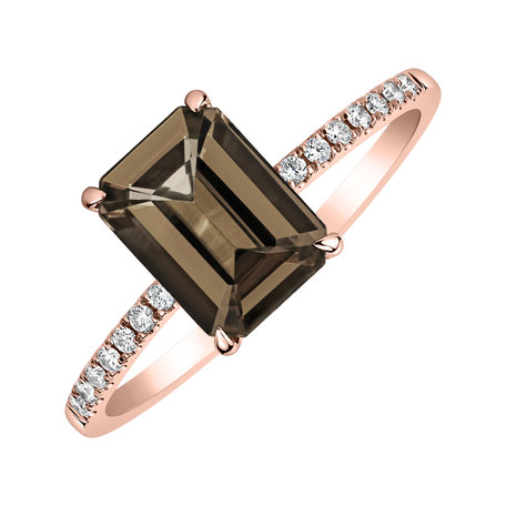 Diamond ring with Smoky Quartz Perfect Promise