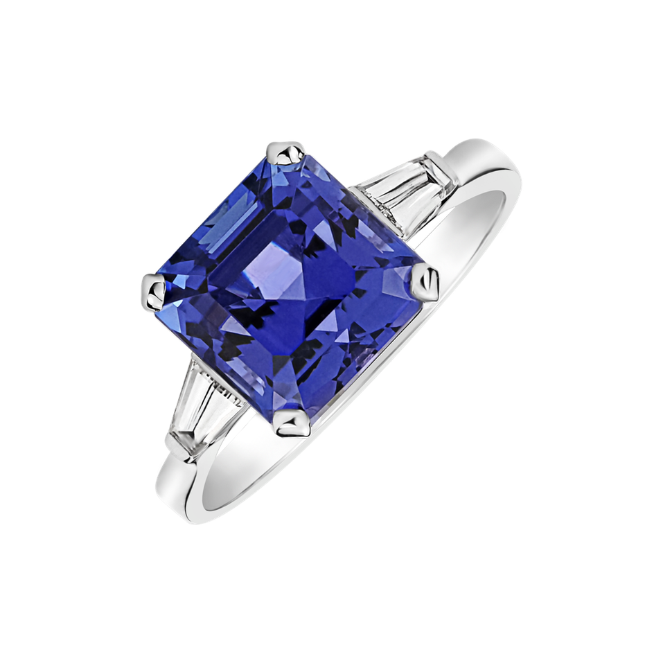 Diamond ring with Tanzanite Coronation Destiny