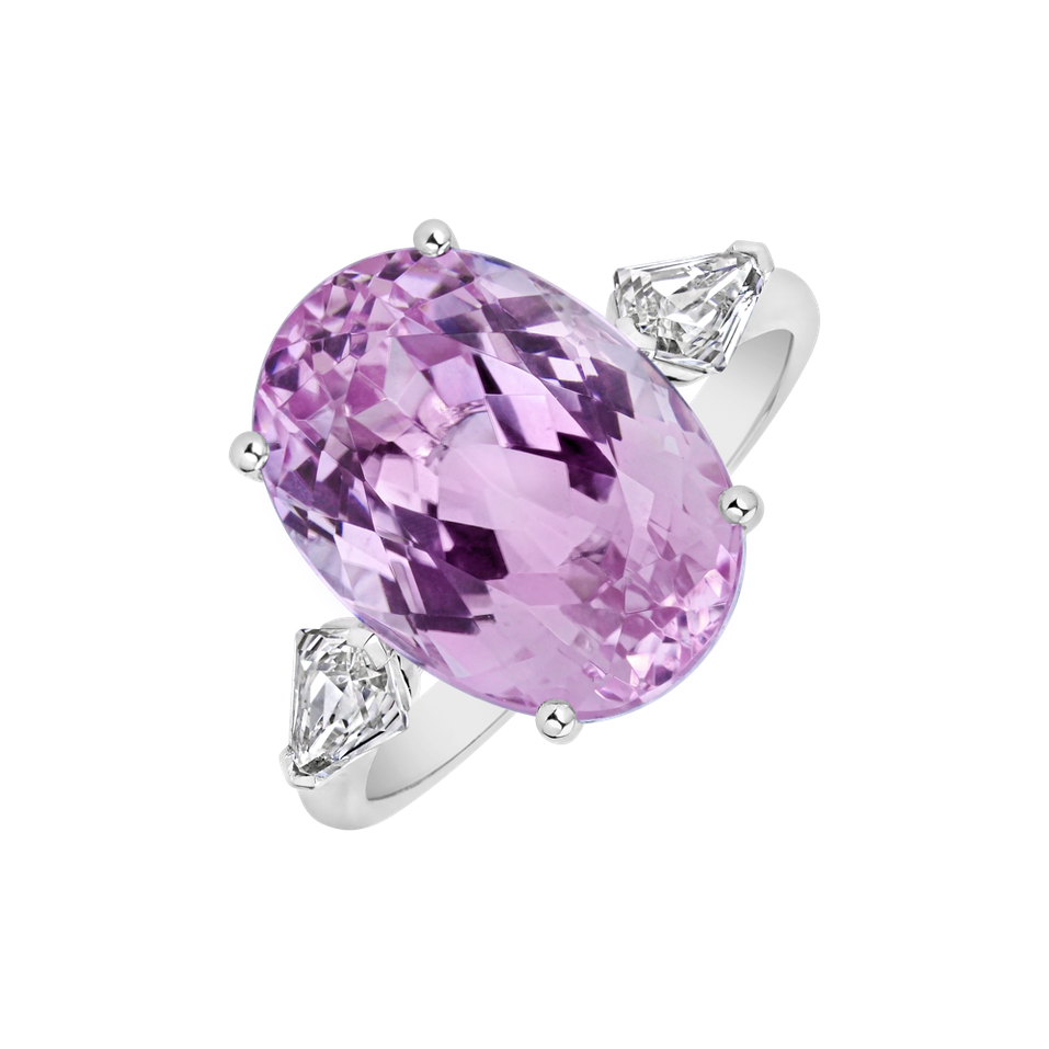 Diamond ring with Kunzite Pink Dream