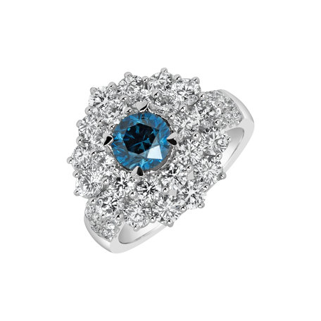 Ring with blue diamonds and white diamonds Apology