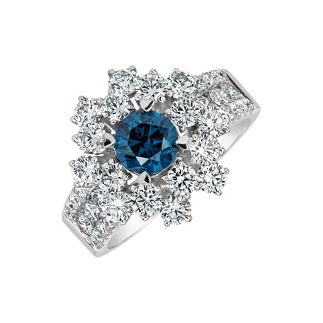 Ring with blue diamonds and white diamonds Eye of Luxury