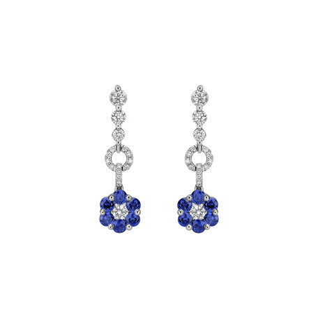 Diamond earrings and Sapphire Blue Sin