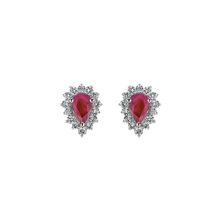 Diamond earrings with Ruby Red Passion